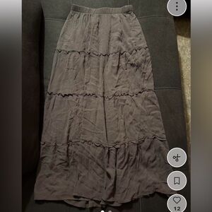 Hollister Charcoal Tiered Maxi Skirt